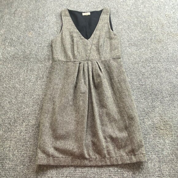 Silence + Noise Dress Women's 4 Gray Tweed V-Neck Sleeveless Carrier Office Wear - Picture 1 of 11